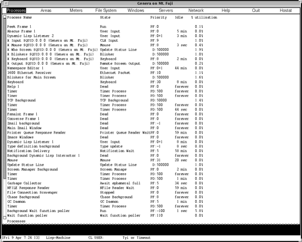 Genera operating system screenshot